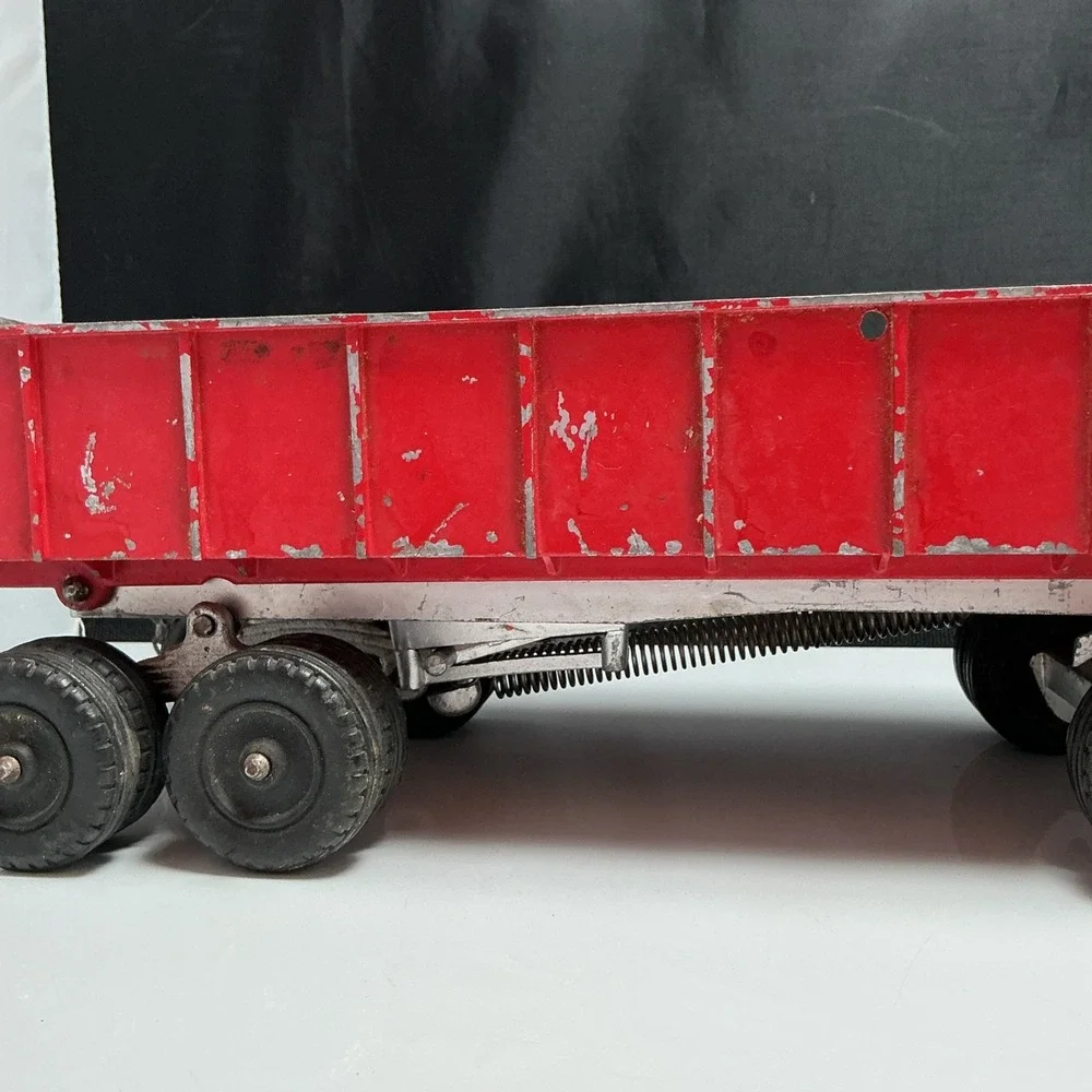 Hubley‎  Semi Dump Trailer Geen/Red Vintage Toy Truck 16 Inches Long